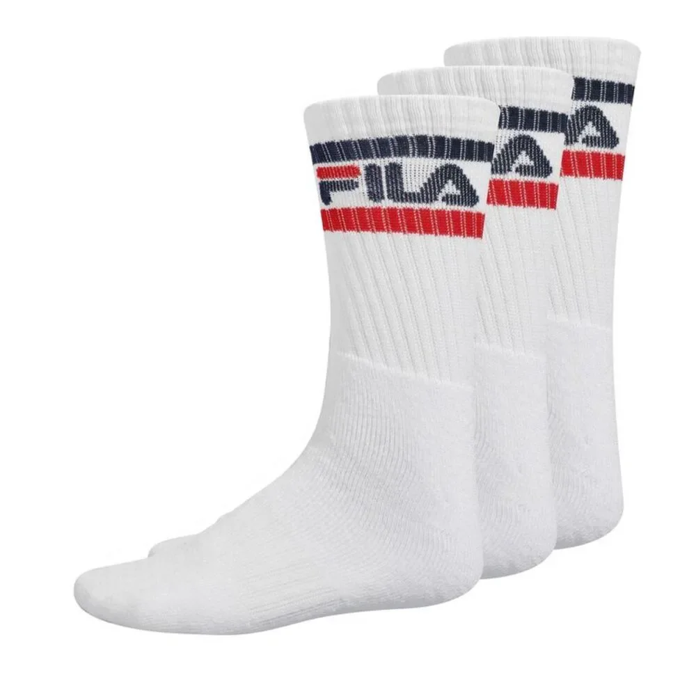 Fila Mens Game 1 Crew Socks (Pack of 3) / White